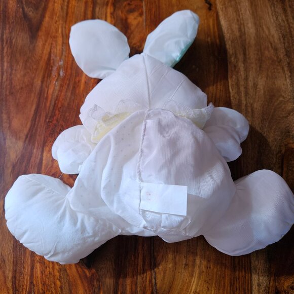 Vintage 1980s Fisher Price Puffalump Bunny Rabbit Green Baby Plush Doll Rattle - Picture 3 of 5